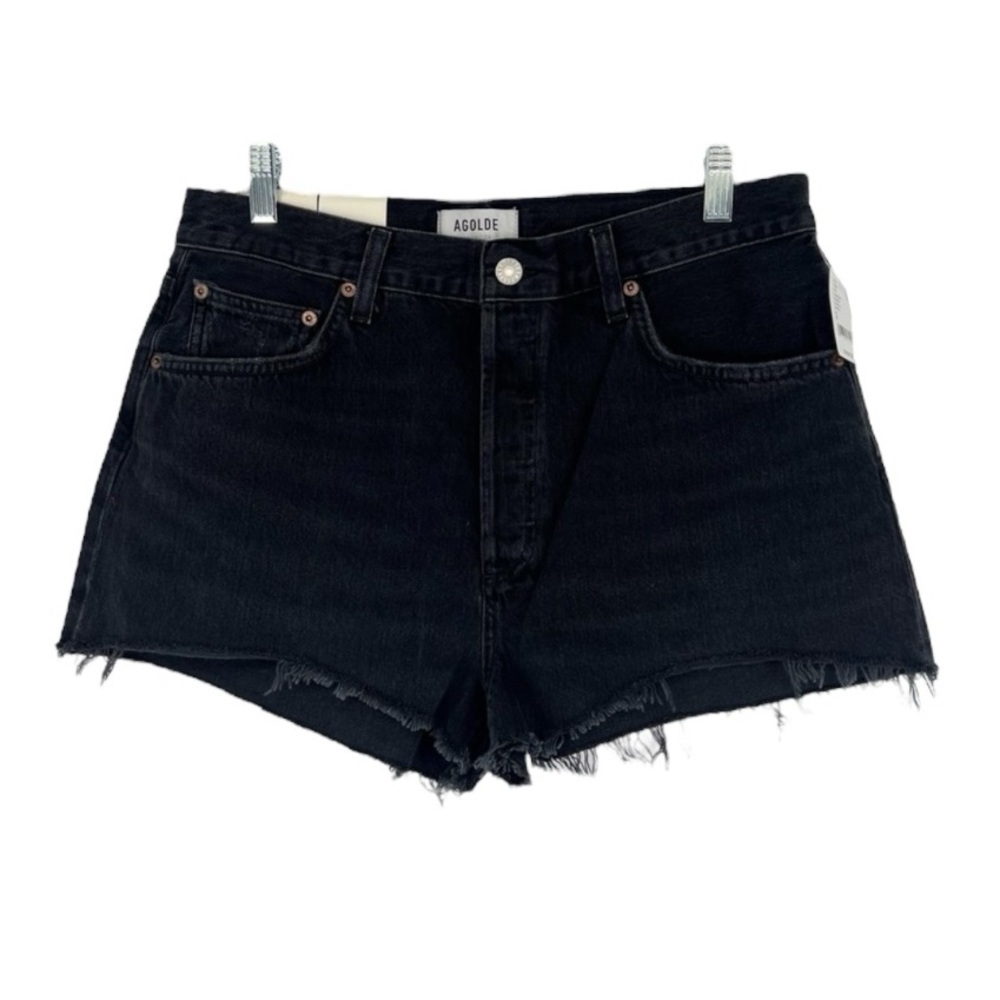 AGOLDE Mila Black Vintage Classic High Rise Denim Shorts in Slow Burn 31 NWT